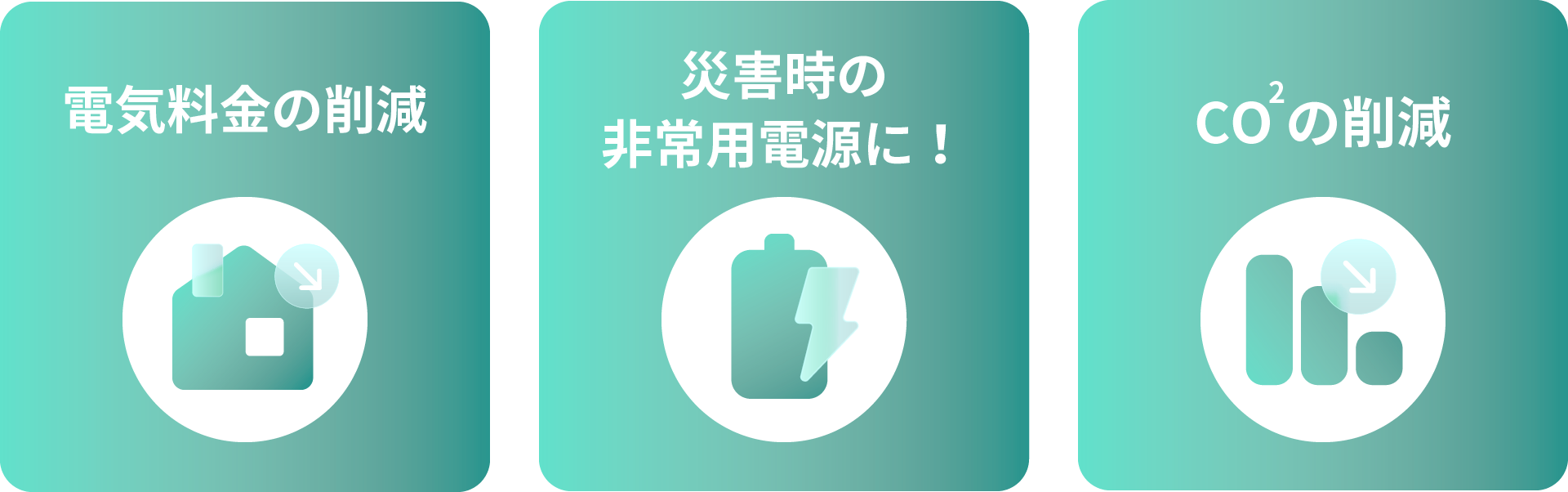 電気料金の削減・災害時の非常用電源・CO2の削減